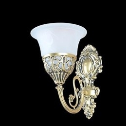 Arandelas de parede de bronze Luzes Moire Vidro Europeu Retro Clássico 220V