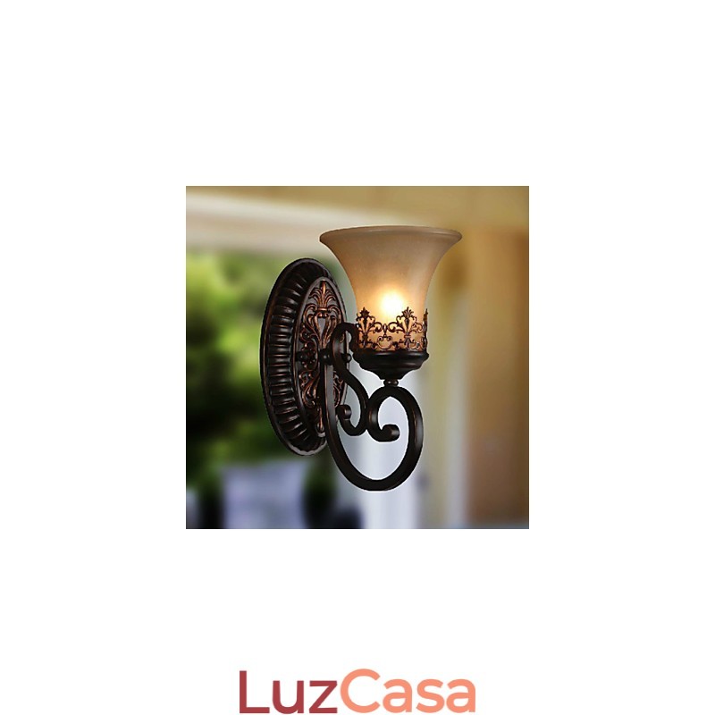 Luminárias de parede vintage 1 luz com material de resina Sombra de vidro Quarto Sala de estar Corredor Luzes