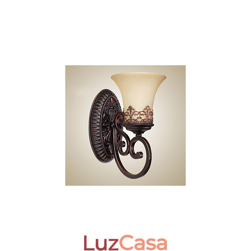 Luminárias de parede vintage 1 luz com material de resina Sombra de vidro Quarto Sala de estar Corredor Luzes