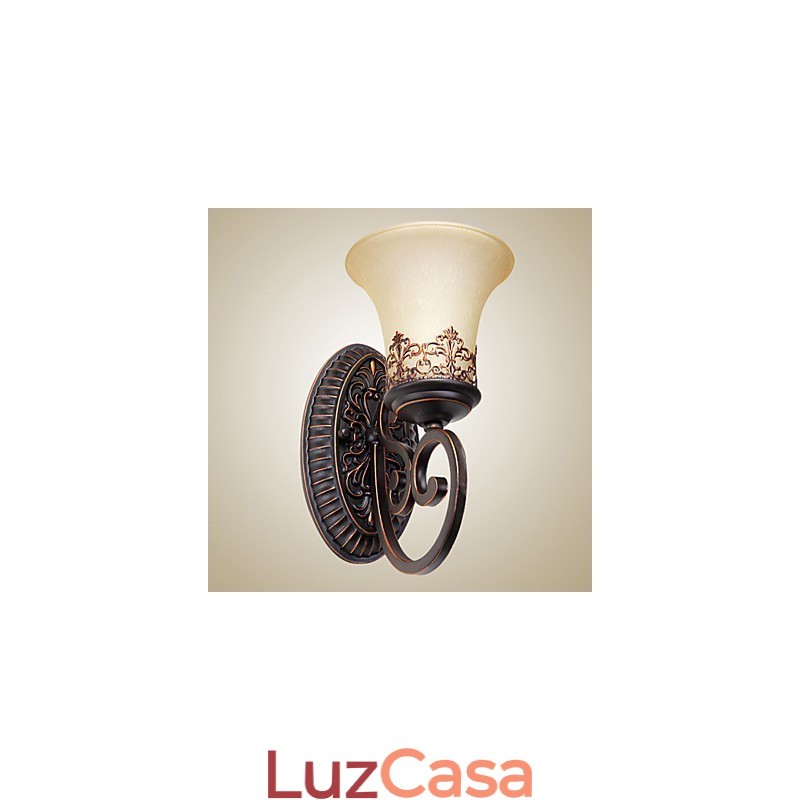 Luminárias de parede vintage 1 luz com material de resina Sombra de vidro Quarto Sala de estar Corredor Luzes