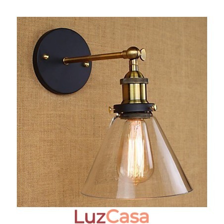 Aplique de parede decorativo tipo sino industrial americano