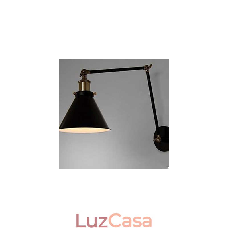 Luminária de parede dupla industrial Nostalgia Personality Loft Black Umbrella Section