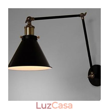 Luminária de parede dupla industrial Nostalgia Personality Loft Black Umbrella Section