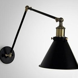 Luminária de parede dupla industrial Nostalgia Personality Loft Black Umbrella Section