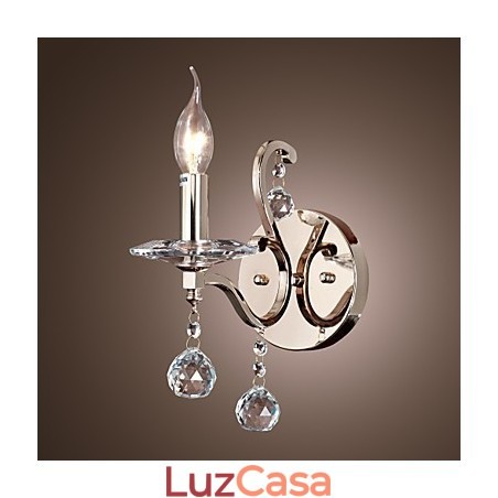 Luzes de parede de vela de cristal modernas e contemporâneas de metal Luzes de parede de vela de cristal modernas e contemporâneas de metal