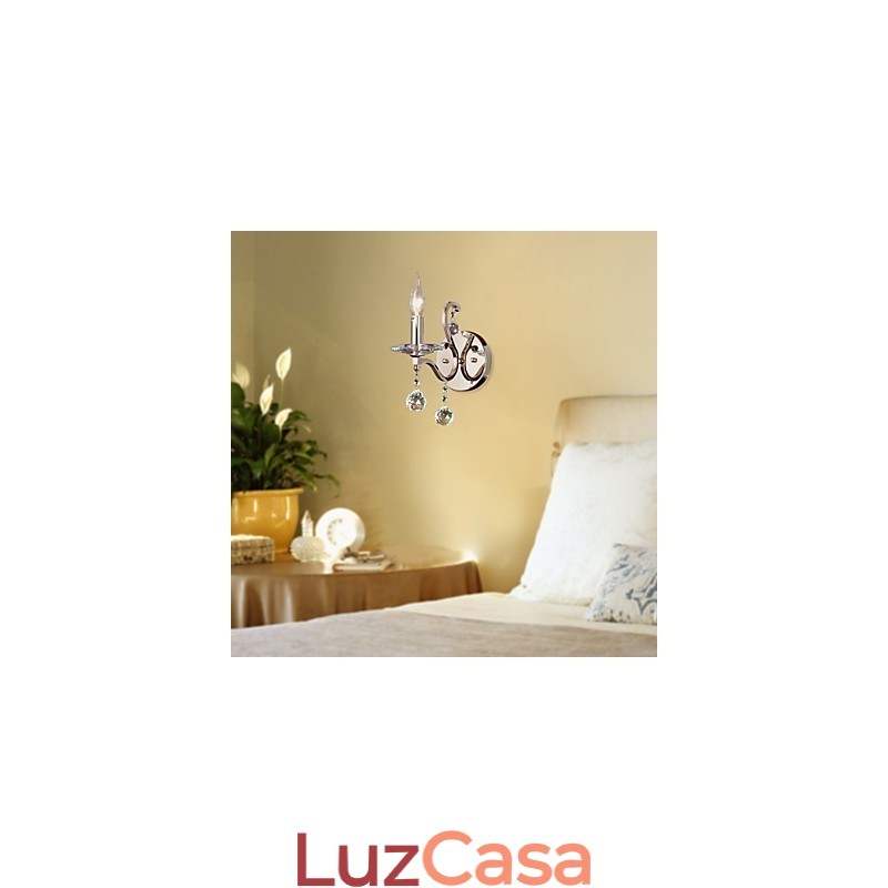 Luzes de parede de vela de cristal modernas e contemporâneas de metal