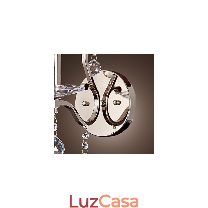 Luzes de parede de vela de cristal modernas e contemporâneas de metal