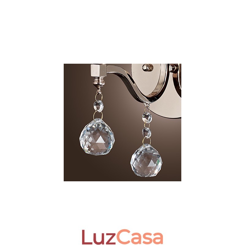 Luzes de parede de vela de cristal modernas e contemporâneas de metal