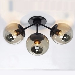 Arandelas de parede Bola de vidro 3 luzes Luzes de parede internas e externas Lodge rústico Metal