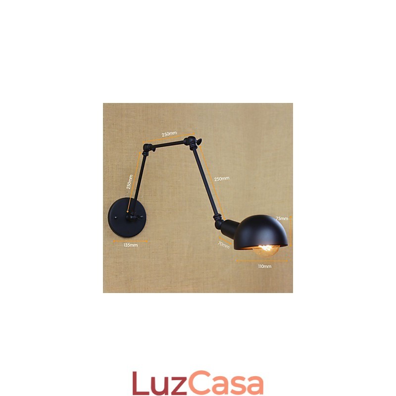 Personalidade braço longo ajustável ângulo barra três retro sala de estar lâmpadas iluminação decorativa parede arandela