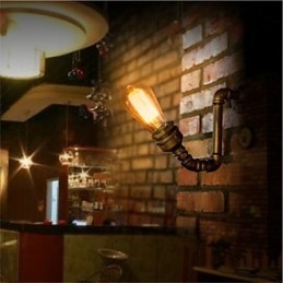 American Village Loft Industrial Edison Estilo Vintage Luminária de Parede Retro Lâmpada de Tubo de Água Luminária de Parede