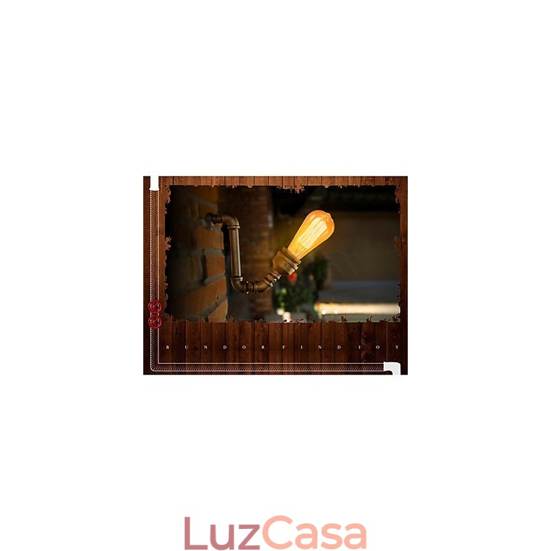 American Village Loft Industrial Edison Estilo Vintage Luminária de Parede Retro Lâmpada de Tubo de Água Luminária de Parede