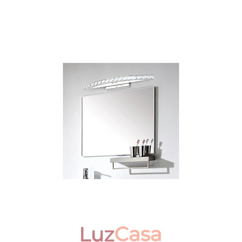 Luminária Espelho Aço Inox e Cristal