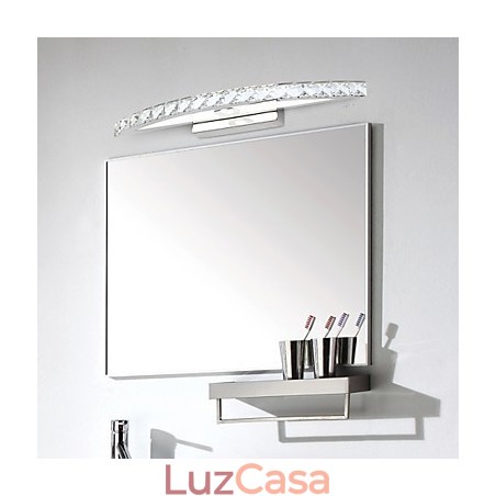 Luminária Espelho Aço Inox e Cristal Luminária Espelho Aço Inox e Cristal