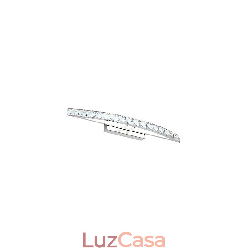 Luminária Espelho Aço Inox e Cristal