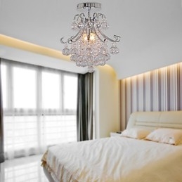 Lustre de cristal moderno contemporâneo estilo mini metal galvanizado montagem embutida