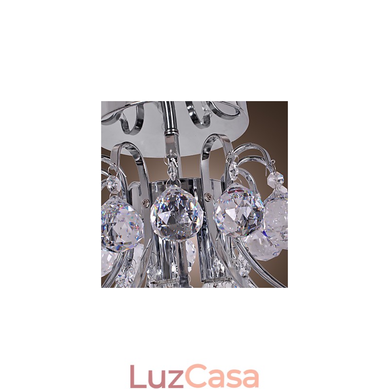Lustre de cristal moderno contemporâneo estilo mini metal galvanizado montagem embutida