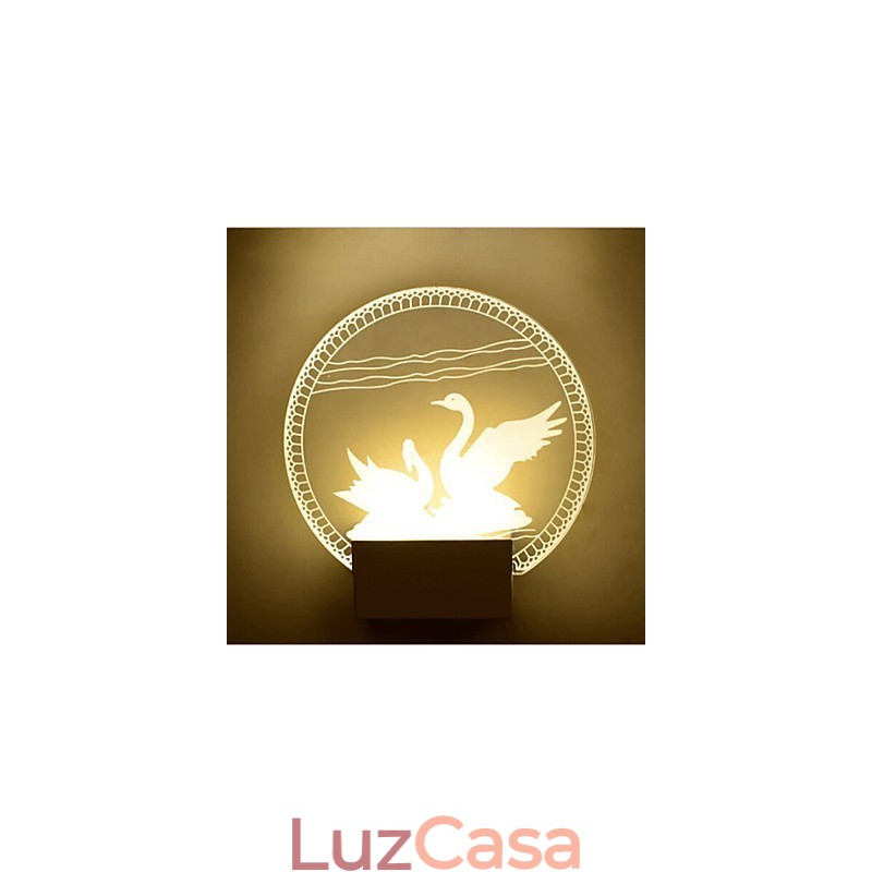 Luminária de parede acrílica PVC Luminária moderna contemporânea Metal