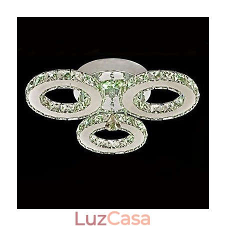 Cristal Flush Mount 3 Luzes Moderno Transparente Galvanoplastia Aço Inoxidável Cristal Flush Mount 3 Luzes Moderno Transparente Galvanoplastia Aço Inoxidável