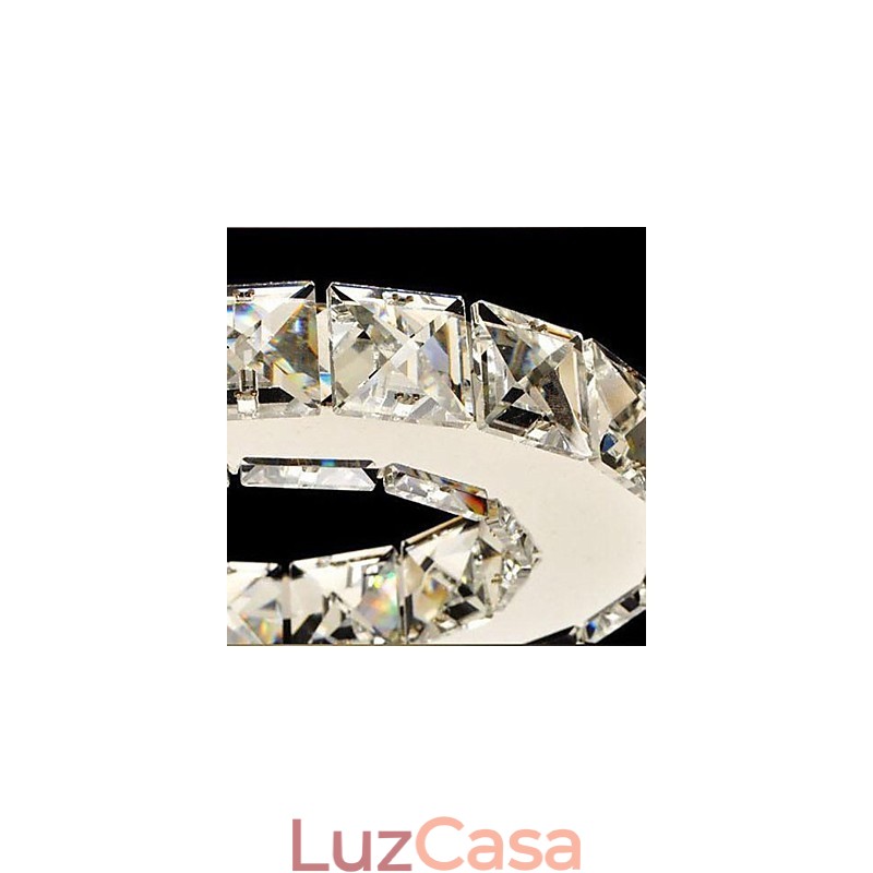 Cristal Flush Mount 3 Luzes Moderno Transparente Galvanoplastia Aço Inoxidável