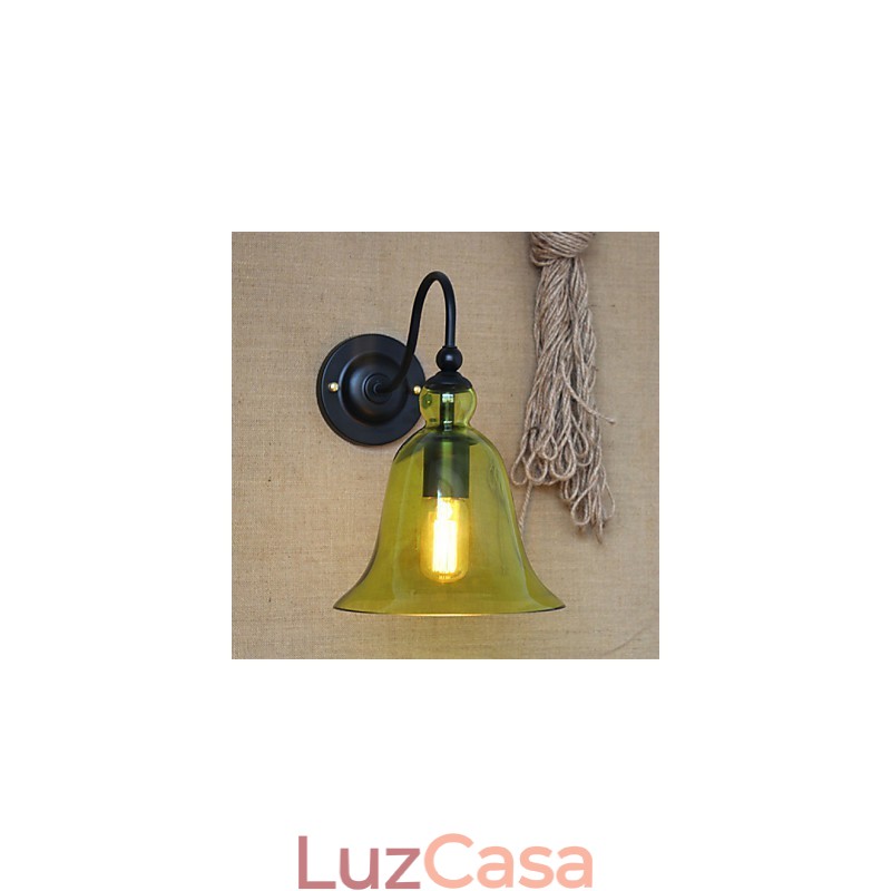 American Rural Countryside Minimalista Azul Vidro Decorativo Luminária de Parede Sala de Estar Corredor