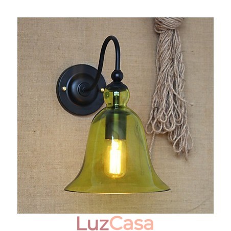 American Rural Countryside Minimalista Azul Vidro Decorativo Luminária de Parede Sala de Estar Corredor