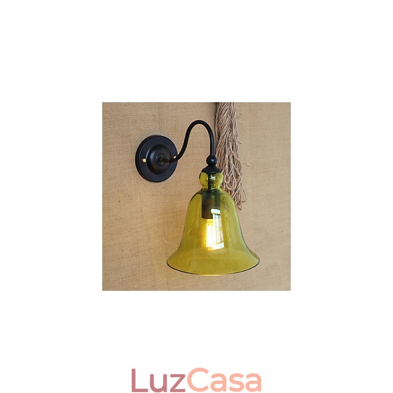 American Rural Countryside Minimalista Azul Vidro Decorativo Luminária de Parede Sala de Estar Corredor