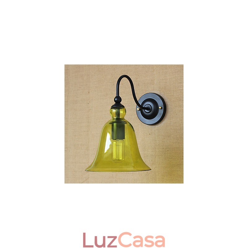 American Rural Countryside Minimalista Azul Vidro Decorativo Luminária de Parede Sala de Estar Corredor