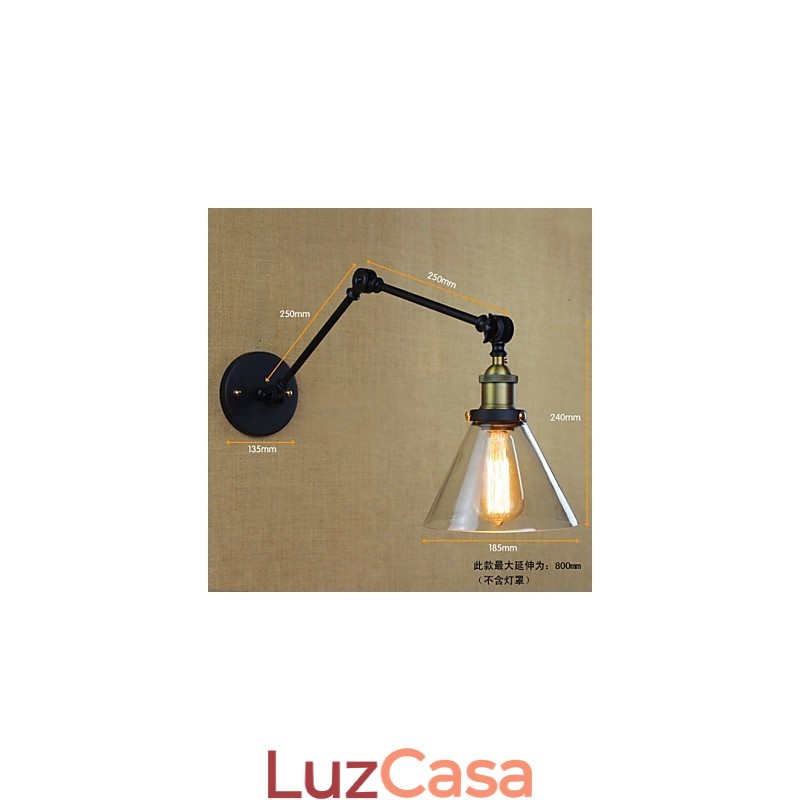 Mediterranean Village Retro Pastoral Vidro Decorativo Parede Sconce Roupas Loja Restaurante Café