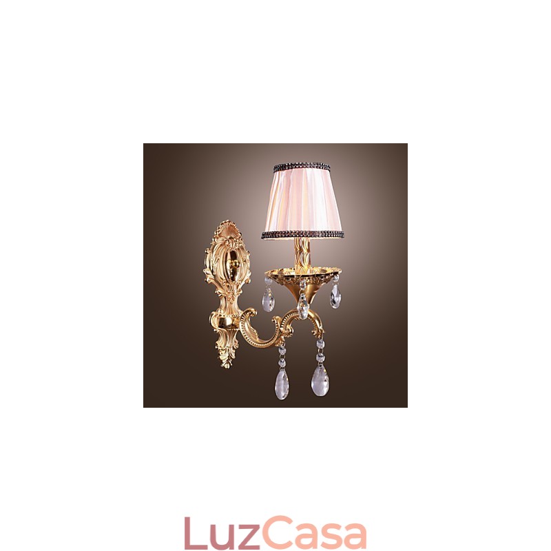 Elegante Luminária de Parede de Cristal em Rosa