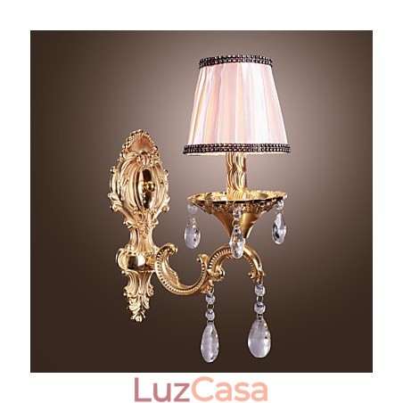 Elegante Luminária de Parede de Cristal em Rosa Elegante Luminária de Parede de Cristal em Rosa