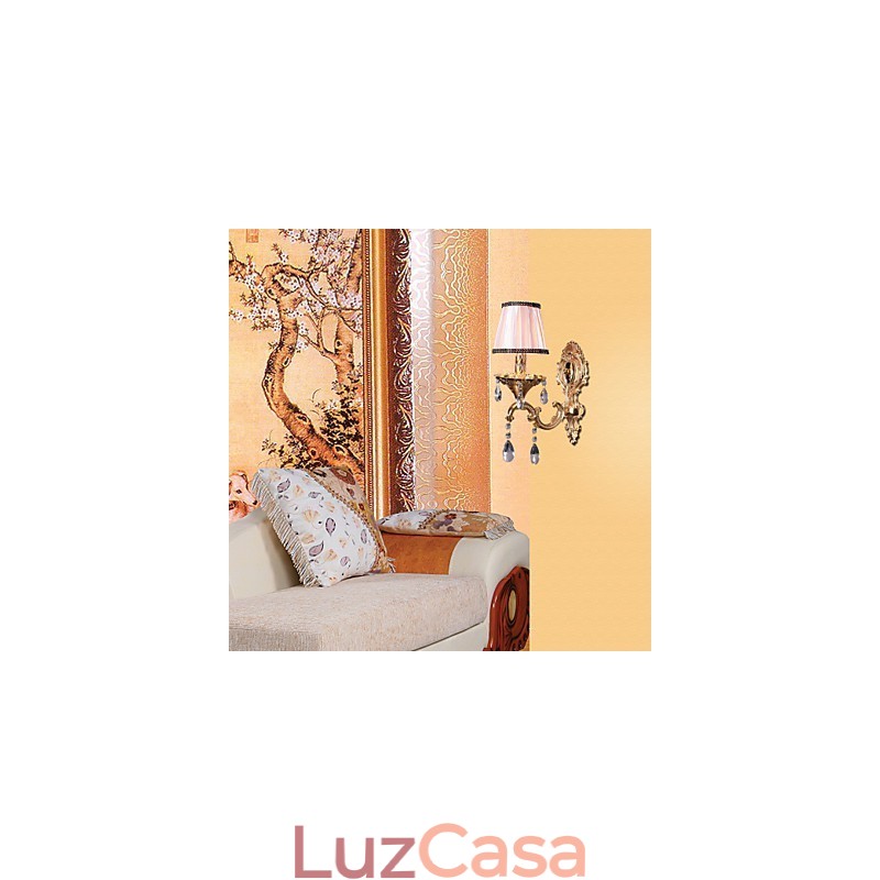 Elegante Luminária de Parede de Cristal em Rosa