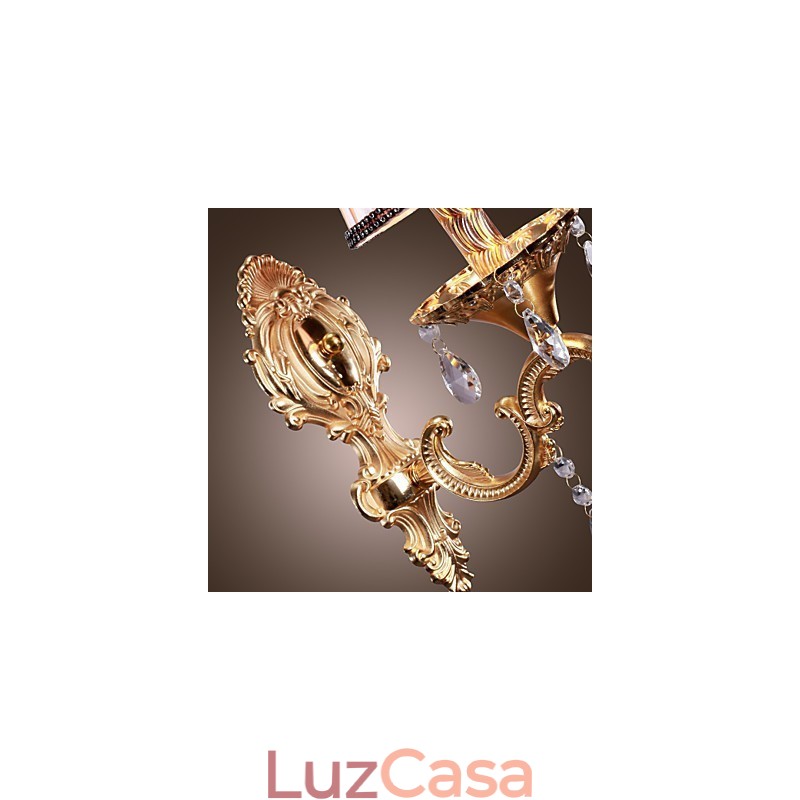 Elegante Luminária de Parede de Cristal em Rosa