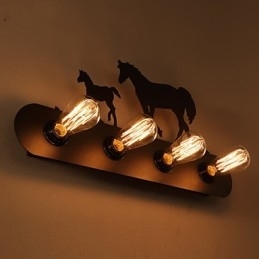 American Village Pastoral LOFT Estilo Quarto Corredor Ferro Retro Cavalo Selvagem Lâmpadas de Parede Frete Grátis