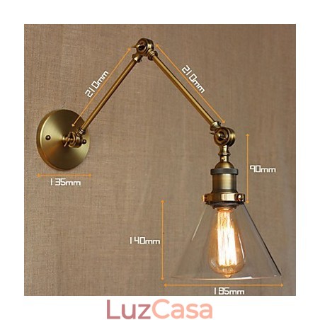 Estilo industrial retro vintage lojas quarto moderno igreja salão decorado bronze arandela Estilo industrial retro vintage lojas quarto moderno igreja salão decorado bronze arandela