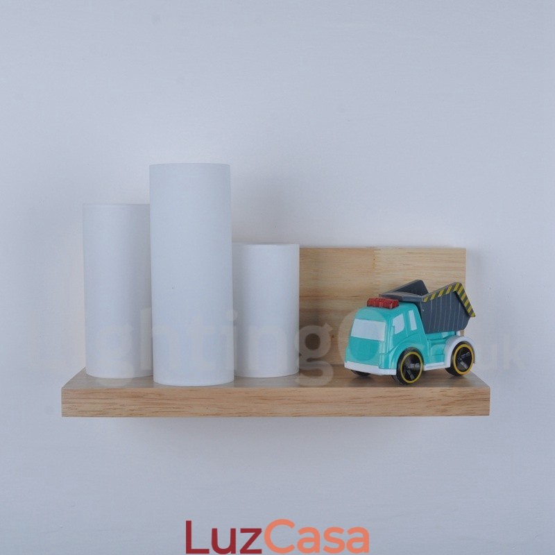 Mini estilo arandelas de parede com cúpulas de vidro moderno contemporâneo madeira bambu luz de parede