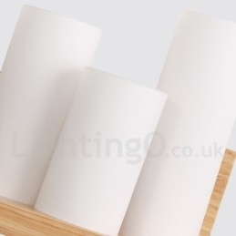 Mini estilo arandelas de parede com cúpulas de vidro moderno contemporâneo madeira bambu luz de parede