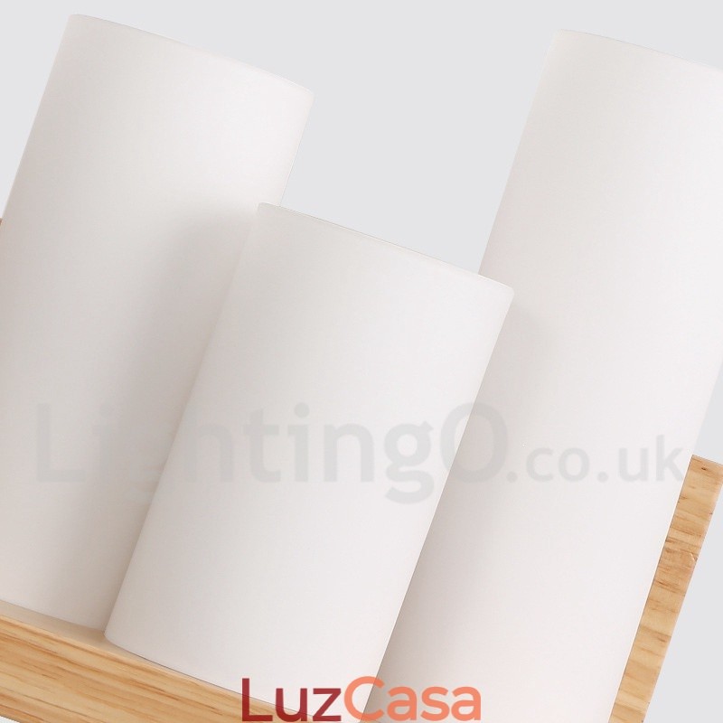 Mini estilo arandelas de parede com cúpulas de vidro moderno contemporâneo madeira bambu luz de parede