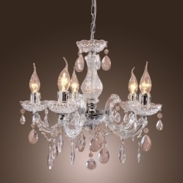 Upligh Chrome Lâmpada de Teto Luz de Vela Luminária de Acrílico Lustre Pingente