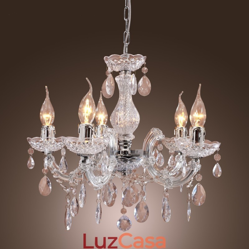 Upligh Chrome Lâmpada de Teto Luz de Vela Luminária de Acrílico Lustre Pingente