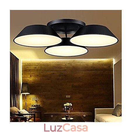 Montagem embutida 3 luzes metal acrílico simples moderno Montagem embutida 3 luzes metal acrílico simples moderno