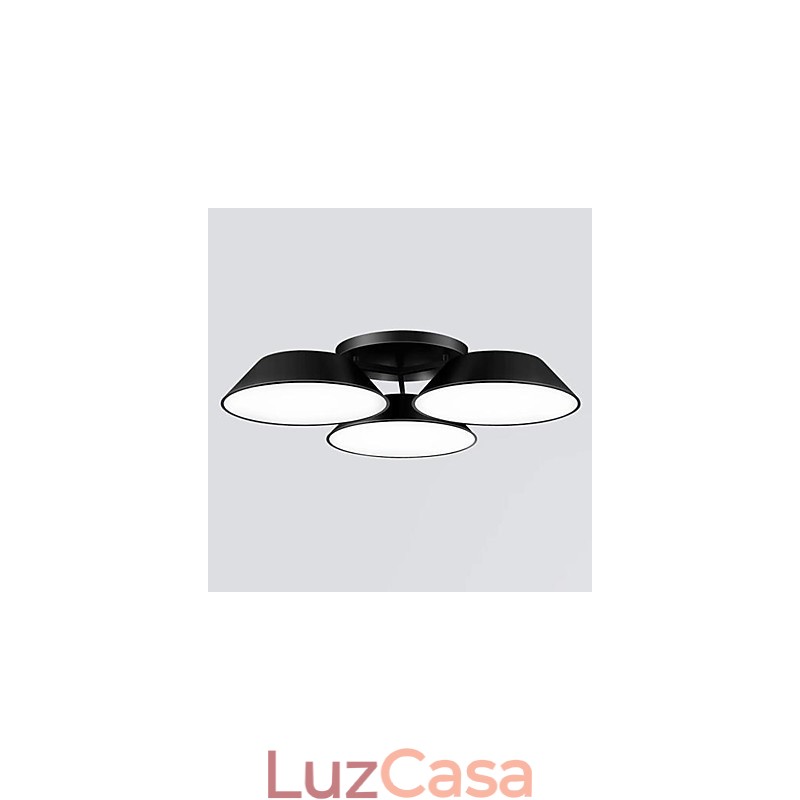 Montagem embutida 3 luzes metal acrílico simples moderno
