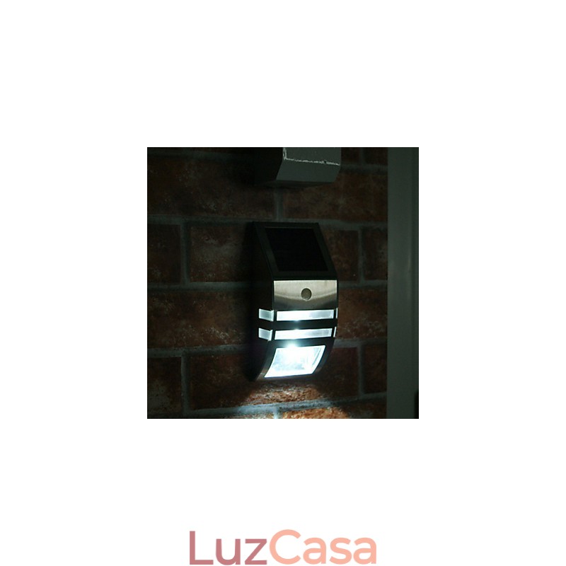 Luminária de parede solar branca com sensor de movimento PIR