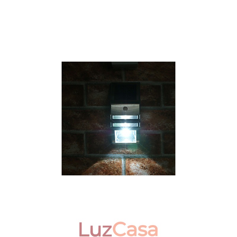 Luminária de parede solar branca com sensor de movimento PIR