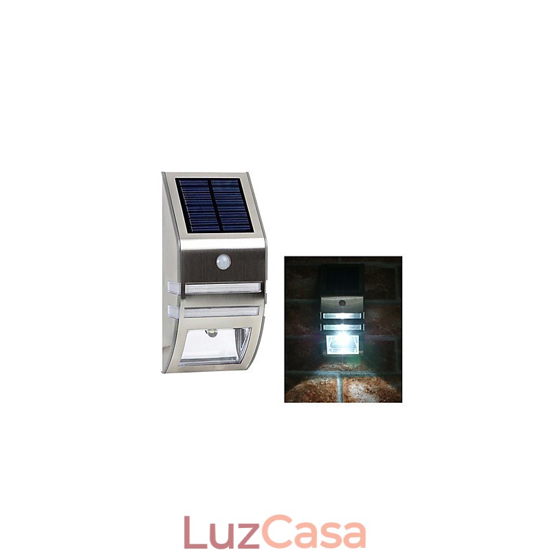 Luminária de parede solar branca com sensor de movimento PIR