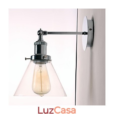 Luminária de parede Art Déco com abajur de cone de vidro Luminária de parede Art Déco com abajur de cone de vidro