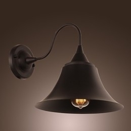 Luminária de parede artística com cúpula e suporte de metal retrô