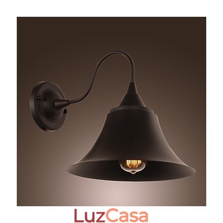 Luminária de parede artística com cúpula e suporte de metal retrô Luminária de parede artística com cúpula e suporte de metal retrô