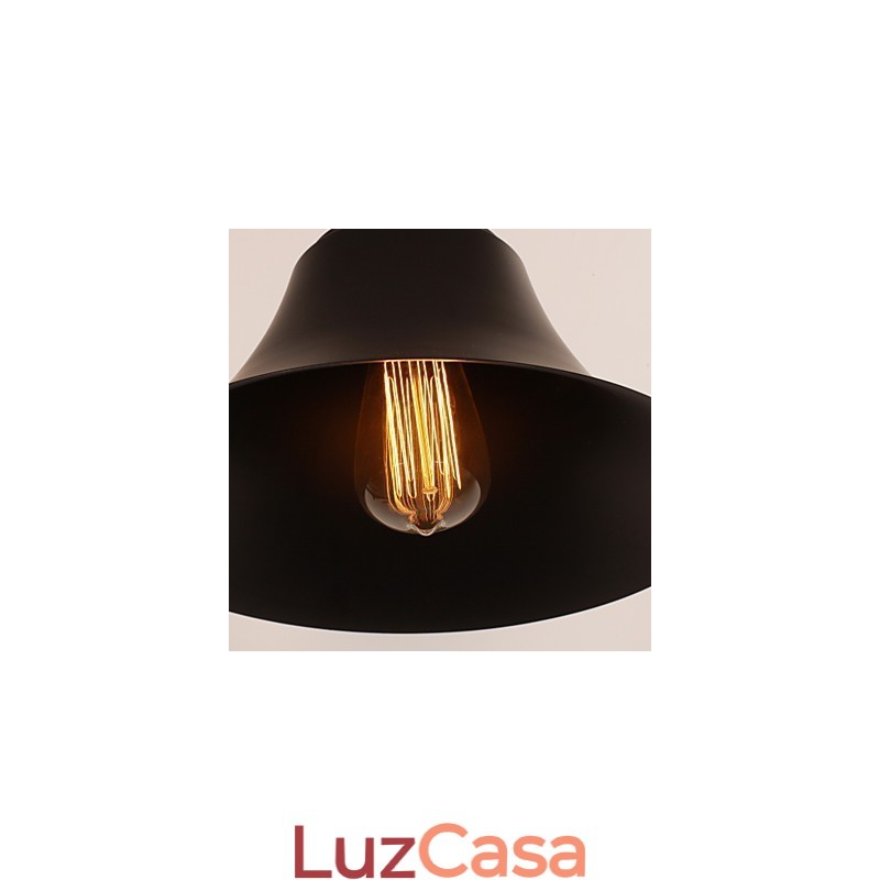 Luminária de parede artística com cúpula e suporte de metal retrô