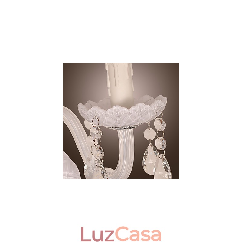 Luminária de parede de cristal com 2 luzes em lâmpada de vela